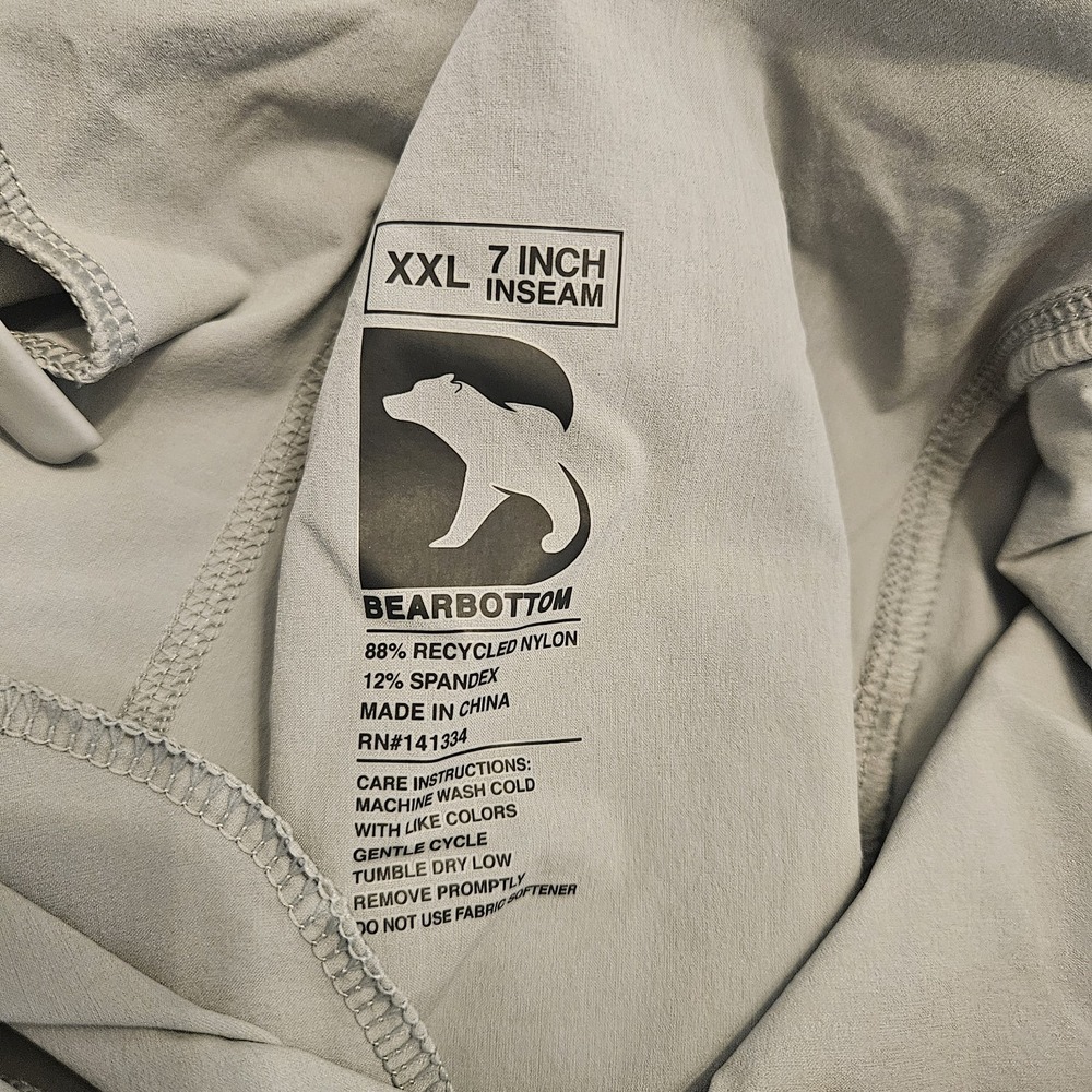 BEARBOTTOM Shorts Gray‎ Stretch Men XXL 7" Pockets Elastic Waist Outdoors Hiking - Picture 5 of 6
